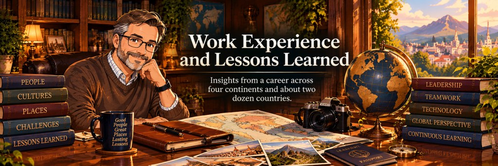 Work Experience series banner introducing career stories, professional lessons, and reflections from a career in technology and business.